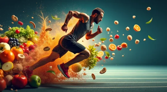 Athlète en action avec diverses disciplines sportives représentant l'optimisation nutritionnelle